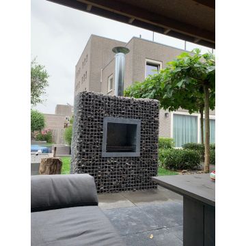 Steinkorb Würfel-Kamin Grill lxhxt 1,40m x 1,40m x 0,55m