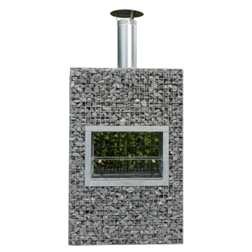 Steinkorb Block-Kamin Geschlossen mit erhöhte Grill XL