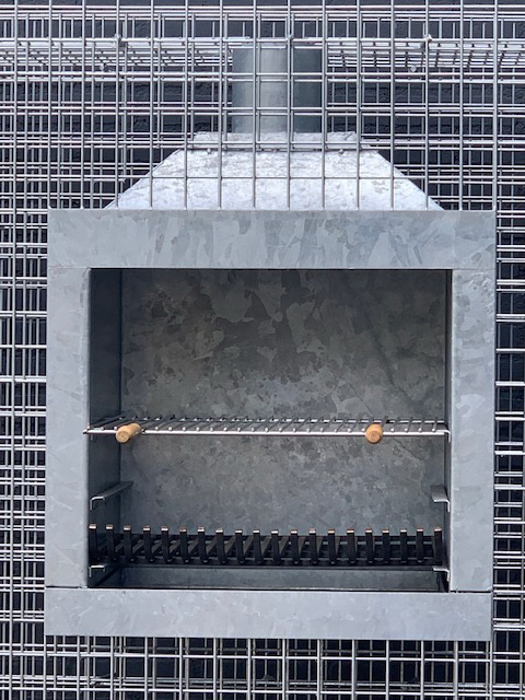 Steinkorb Würfel-Kamin Grill Feuerstelle