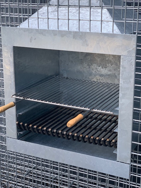 Steinkorb Würfel-Kamin Grillrost