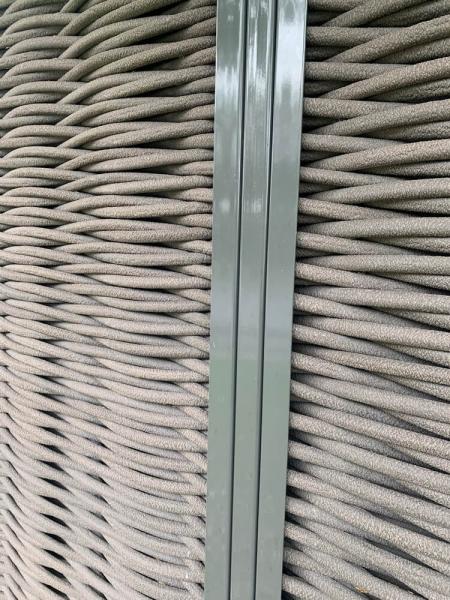Kunststof schutting détail houtvezel structuur Kunststof schutting détail houtvezel structuur