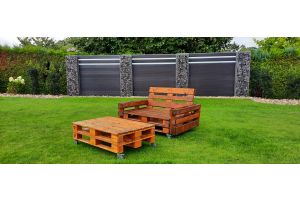 Gabionen Sichtschutz mit WPC – WPC-zaun mit Gabionen. Gabionen Sichtschutz mit WPC