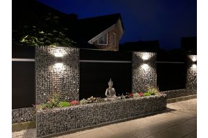 Inspirationsfoto mit LED-Beleuchtung – Gabionen LED beleuchtung