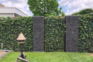 Gabione mit Basaltbruchstein – Gabionen-Säulen