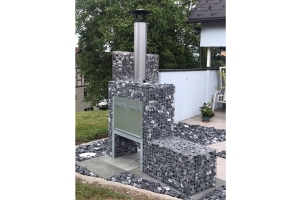 Blockkamin/Grill mit Gabionen – Gartenkamine Inspiration. Blockkamin/Grill mit Gabionen