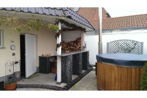 Gabione mit Basaltbruchstein – Gabionen-Säulen