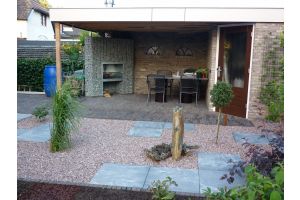 Gabionen Eckkamin – Gartenkamine