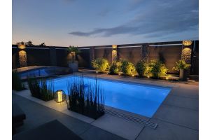 WPC Sichtschutzzaun mit Gabionen – Gabionen LED beleuchtung