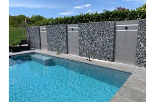 Gabionen mit Alpensteine und Komposit – Alpensteine. Gabionen mit Alpensteine und Komposit