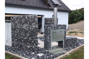 Blockkamin/Grill mit Gabionen – Gartenkamine Inspiration. Blockkamin/Grill mit Gabionen
