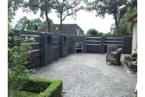 Gabionen Eckkamin – Gartenkamine