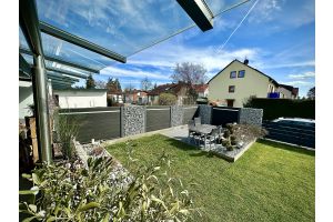 WPC-Sichtschutz mit Gabionen Sichtschutz – WPC-zaun mit Gabionen. WPC-Sichtschutz mit Gabionen Sichtschutz