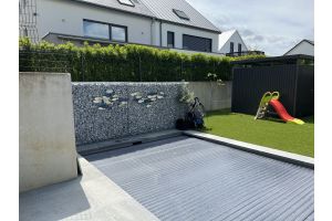 Gabionen am Schwimmbad – Gabionen. Gabionen am Schwimmbad