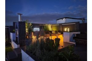 WPC Sichtschutzzaun mit Gabionen – Gabionen LED beleuchtung