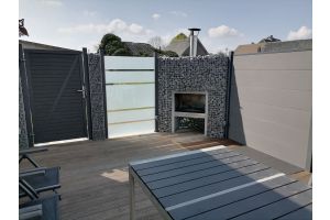 Gabionen Eckkamin – Gartenkamine