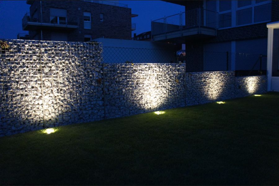 Gabionen LED beleuchtung